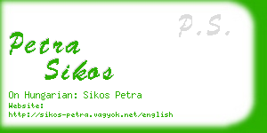 petra sikos business card